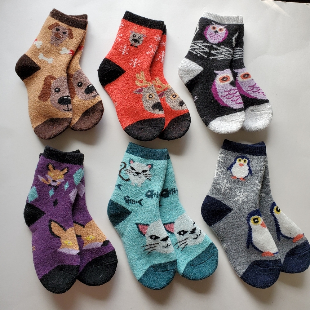 Brand New Unisex Kid's Wool Animal Socks M